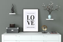 Lade das Bild in den Galerie-Viewer, Happy-Posters: Personalisiertes Paar Poster &quot;LOVE&quot;
