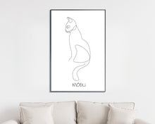 Lade das Bild in den Galerie-Viewer, Happy-Posters: Personalisiertes Poster One Line Drawing Katze
