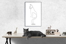 Lade das Bild in den Galerie-Viewer, Happy-Posters: Personalisiertes Poster One Line Drawing Katze
