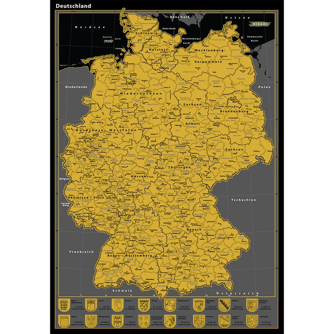 Deutschlandkarte zum Rubbeln